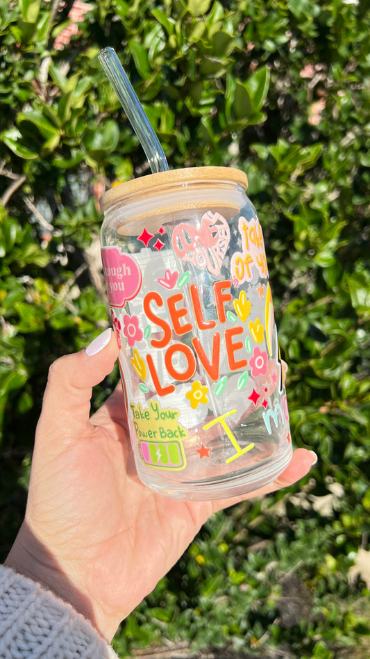 Self Love Vibes - 16 Oz Glass Can