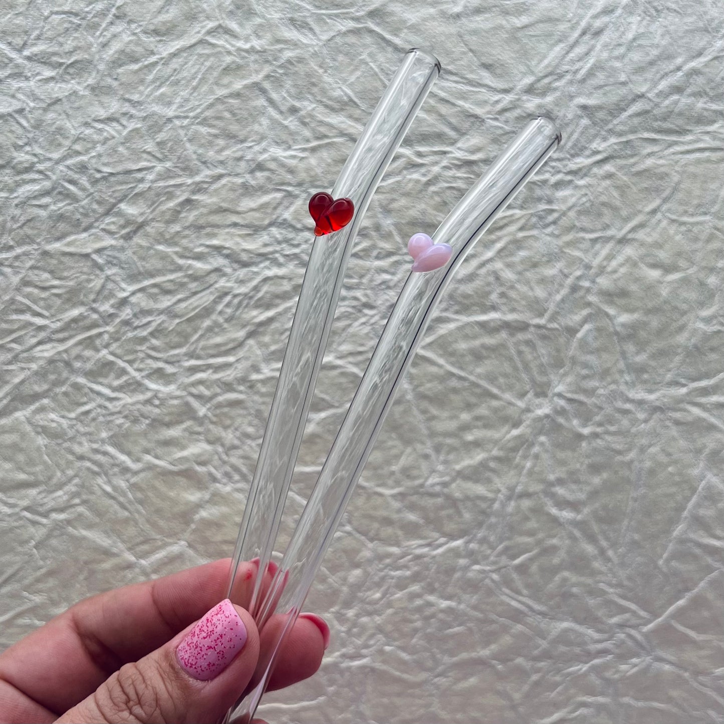 Heart Glass Straw (One Piece)