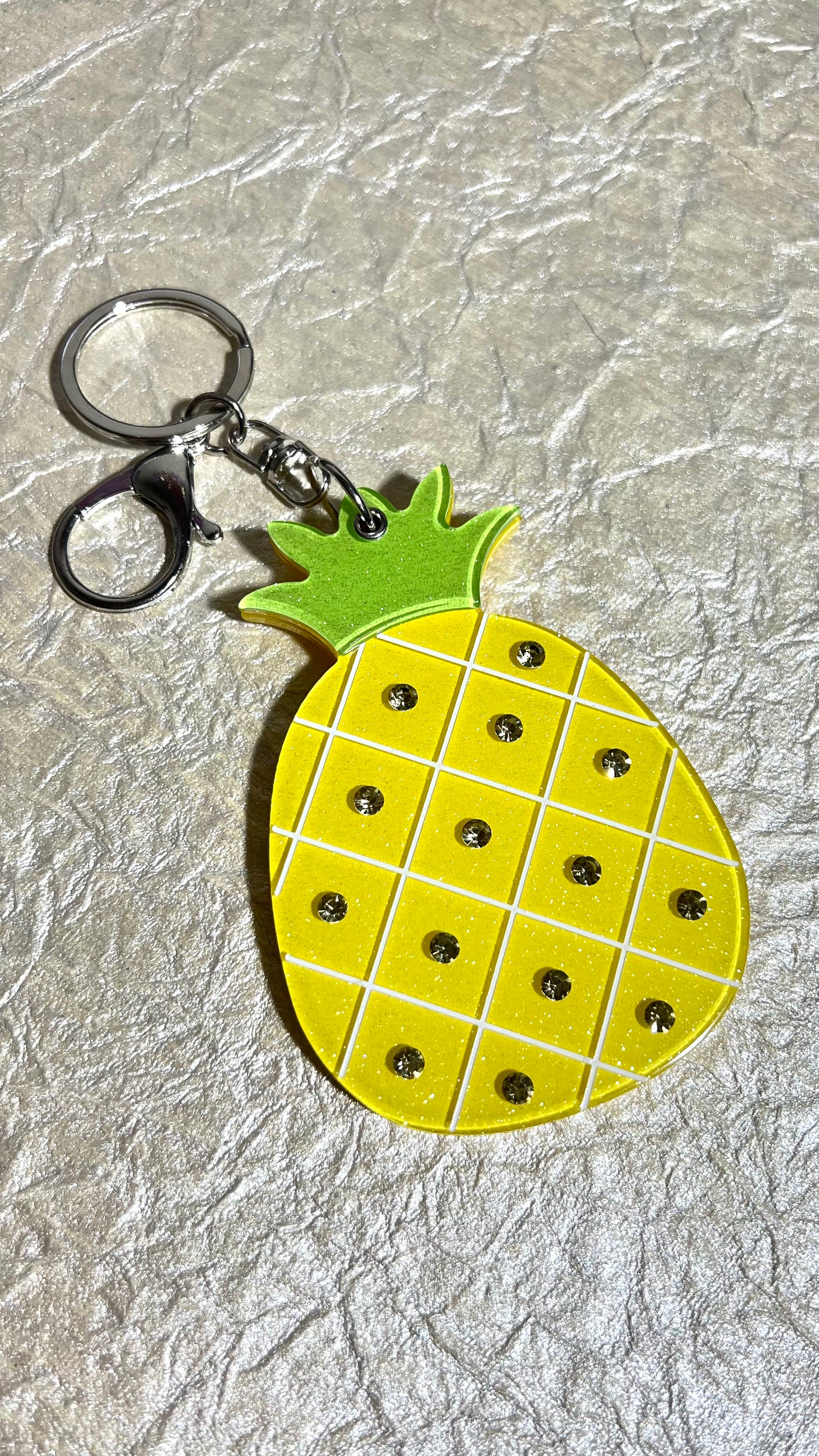 Acrylic Pineapple Keychain With Mirror