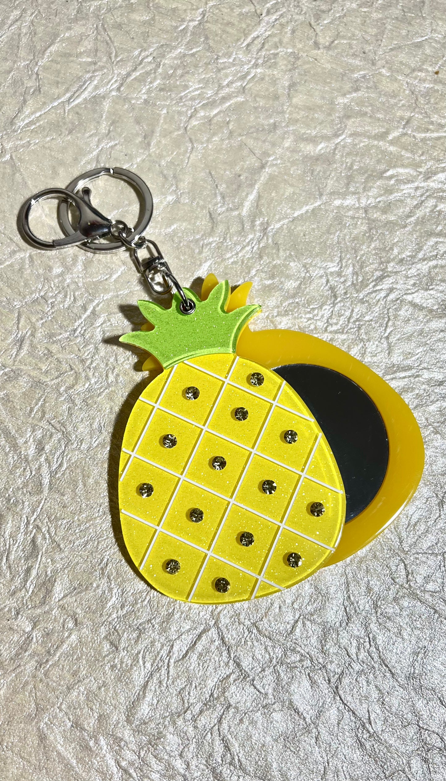 Acrylic Pineapple Keychain With Mirror